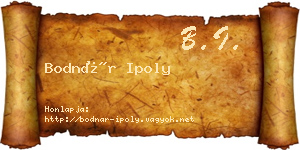 Bodnár Ipoly névjegykártya